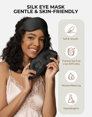 SilkSilky 3D contoured eye mask provides space around the eyes and no lash pressure.