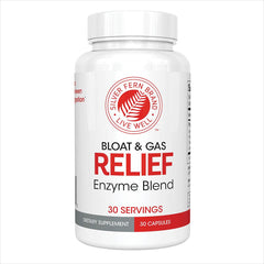Silver Fern Bloat & Gas bottle with capsules for digestive support after meals.