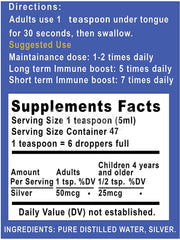 Close-up shows ultra-pure silver particles in the Silver Holistics solution.