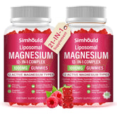 Simhould liposomal magnesium gummies bottle close-up for daily wellness.