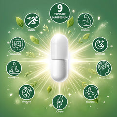 Simlike 9-Form Magnesium capsules close-up highlighting multiple forms.
