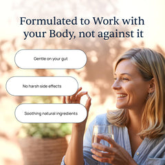 Simple Promise BellyFlush bottle back label detailing ingredients and quality standards.