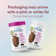 Scoop beside the Simply Tera's whey jar for quick post-workout shakes