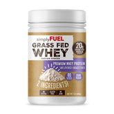 SimplyFUEL grass-fed whey scoop for clean fueling and easy measuring.