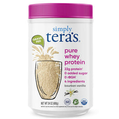 Simply tera's vanilla whey bottle shows clean ingredients for daily nutrition