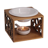 Singeek ceramic essential oil burner diffuser with hollow floral design for calming ambiance