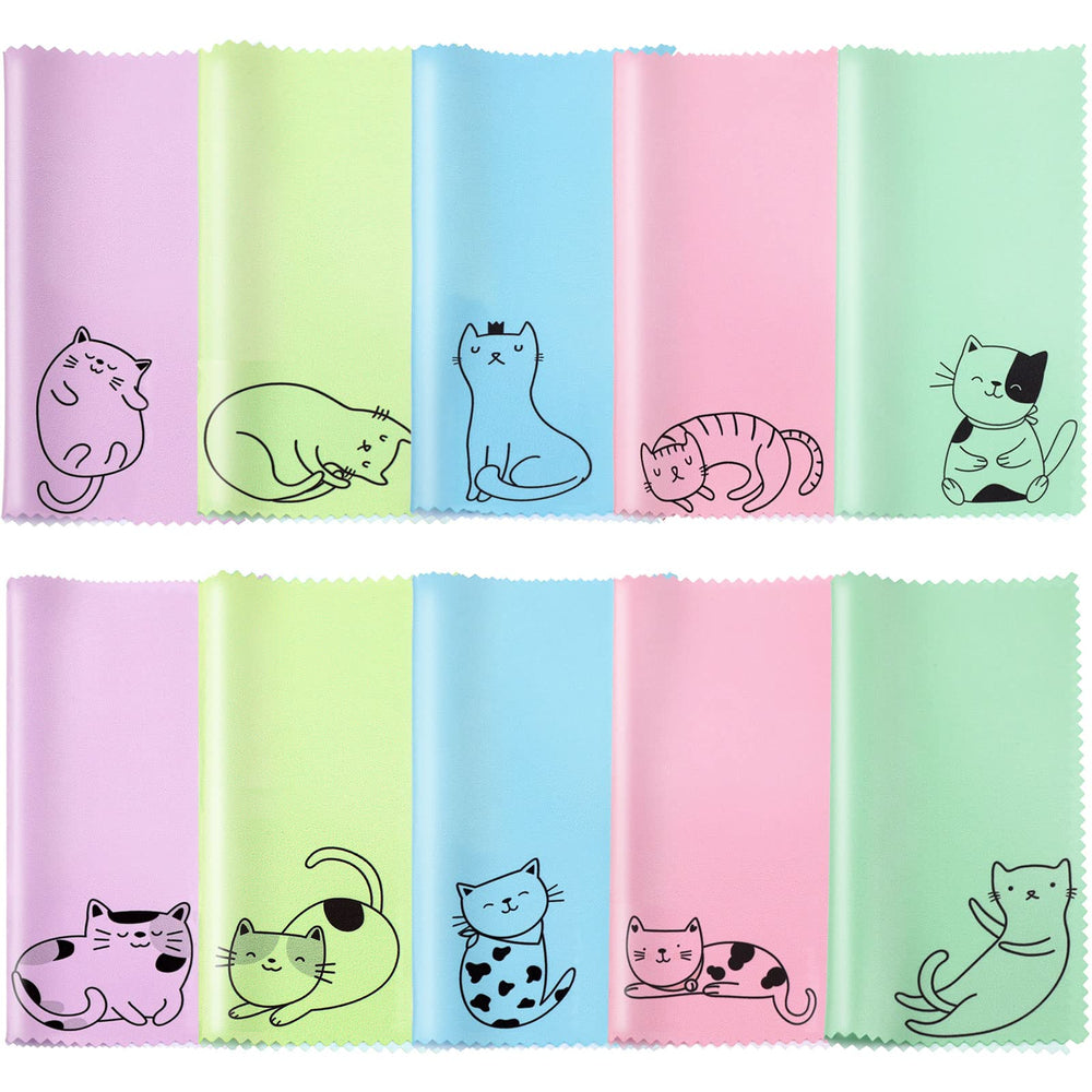 Sinmoe kitty-cat design eyeglasses cloth pink reduces smudges and dust.