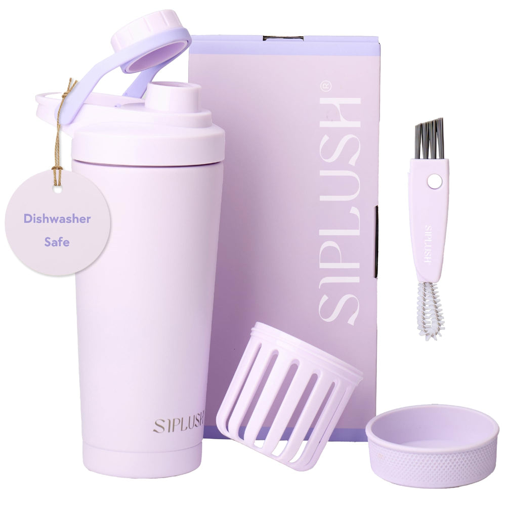 SIPLUSH Paradise Shaker Bottle 24 oz with insulated body for all-day cold beverages