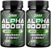 Sirah Testosterone Booster bottle with capsules for daily stamina and drive.