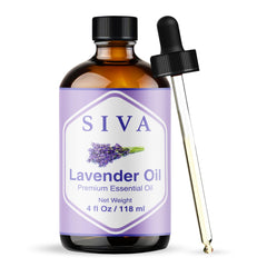 SVA ORGANICS Siva Lavender Oil bottle with dropper for easy application.