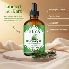 Siva Rosemary Oil used for hair and scalp massage after dilution.
