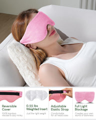 Sivio eye mask showing microbead compartments for balanced eye pressure