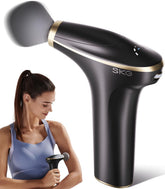 SKG Mini Massage Gun with 10mm amplitude targeting deep muscle knots for relief