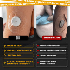 Skin Grip patch demonstrates 4-way stretch for seamless wear.