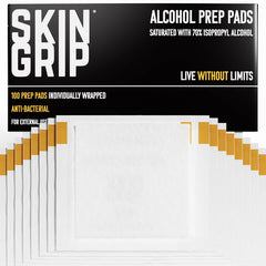 Skin Grip alcohol prep pad wrapped individually for convenient skin prep.
