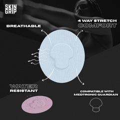 Skin Grip CGM patches are waterproof and sweatproof for workouts and showers.