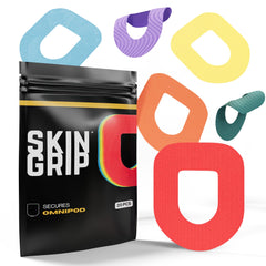 Skin Grip Insulet patch waterproof close-up demonstrates secure wear during showers