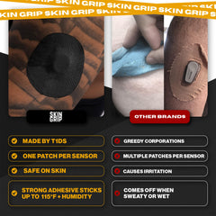 Skin Grip Stelo CGM patch fits securely during movement.