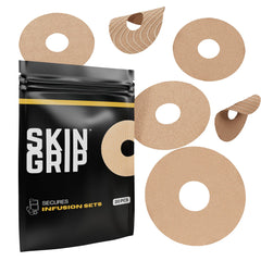 Skin Grip patch durable material delivers secure CGM adhesion during daily activities