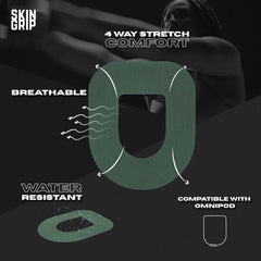 Skin Grip waterproof Omnipod patch endures showers and swimming.