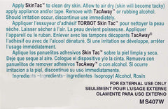 Skin-Tac Adhesive Barrier Wipes on skin showing latex-free, hypoallergenic prep