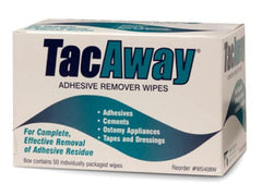 Skin-Tac Tacaway wipes close-up shows convenient resealable packaging for quick, mess-free use.