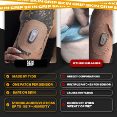 Skin Grip Dexcom G6 patch skin-friendly, latex-free adhesive minimizes irritation during wear.