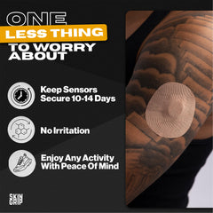 Skin Grip waterproof adhesion helps sensors stay put through sweat and water exposure