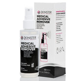 Skinister Medical Adhesive Remover bottle demonstrates gentle, sting-free removal for skin.