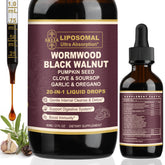 SKLIA 20-in-1 liposomal wormwood bottle showing enhanced nutrient delivery