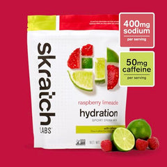 Skratch Labs powder scoop dissolving into water for fast hydration.