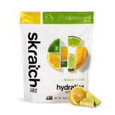 Skratch Labs hydration powder lemon-lime bottle ready to mix for hydration during activity