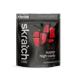 Skratch Labs Super High-Carb Hydration Powder raspberry bottle for endurance fueling