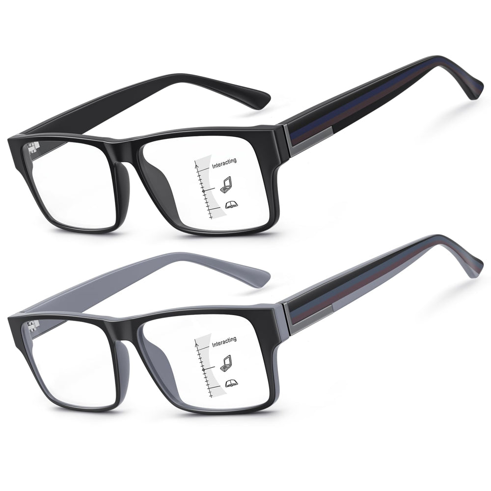 SKYOAK 2-pack progressive multifocal glasses front view with durable TR90 frame