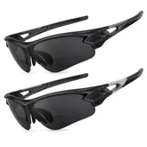 SKYOLUY bifocal sunglasses front view with lightweight wrap-around frame and UV400 protection