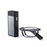 SKYOLUY folding reading glasses in a compact case, ideal for travel.