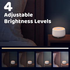 Sleepbox night light displaying 10 colors for gentle illumination.