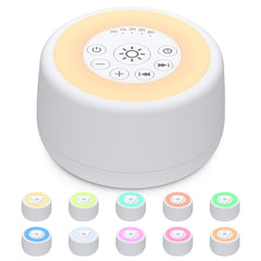 Sleepbox sound machine front view, compact design for travel and home use.