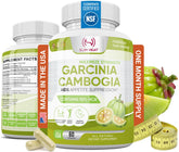 Slim Heat Garcinia Cambogia bottle on white background highlighting 95% HCA for appetite support.