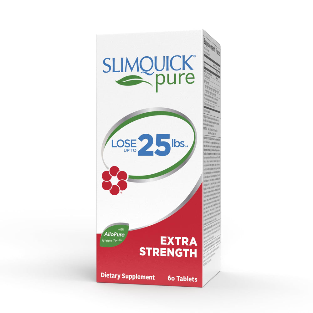 Slimquick Pure 3x Extra Strength bottle front for women, compact daily support.