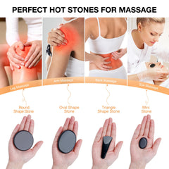SLIMSTY triangle basalt hot stones 3x4cm for targeted muscle relief.