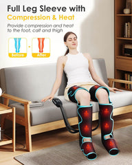SLOTHMORE leg massager thigh wrap demonstrating full-leg coverage