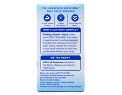 Slow-Mag bottle back label highlights the high-absorption magnesium chloride formula.