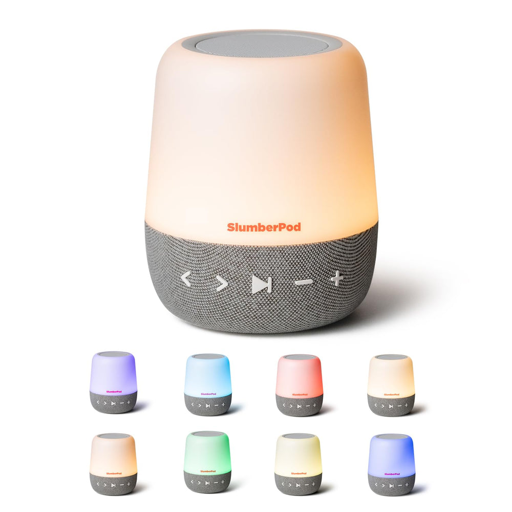 SlumberPod SlumberCalm 2in1 sound machine for easier sleep with varied audio options.
