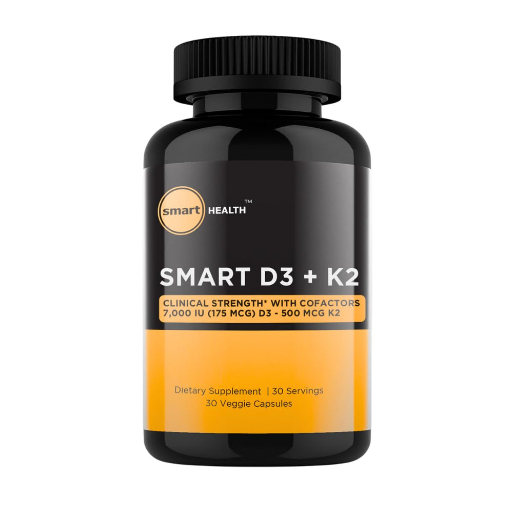 Smart Health vitamin-d3-k2 bottle focuses on daily bone support.
