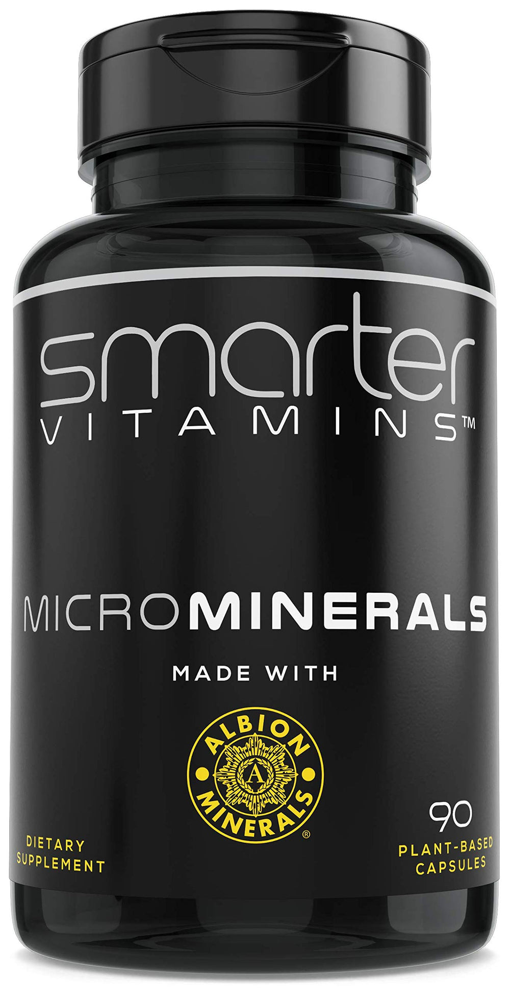 SmarterVitamins 15mg zinc glycinate bottle front highlighting Albion chelated mineral