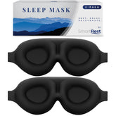SmartRest Sleep Mask 2-Pack close-up showing contoured design for complete light blocking.