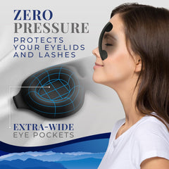 Zero-eye-pressure design reduces pressure around the eyes for comfortable wear.