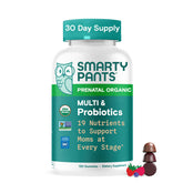 SmartyPants Organic Prenatal bottle close-up for easy daily nutrition.