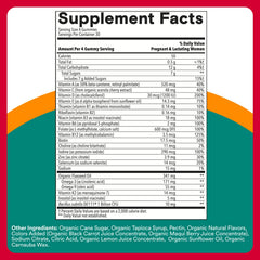 Label close-up showing organic, vegetarian formula in SmartyPants prenatal.